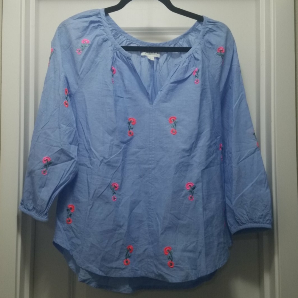 Velvet by Graham & Spencer Neon Emroidered Blouse - Picture 5 of 8